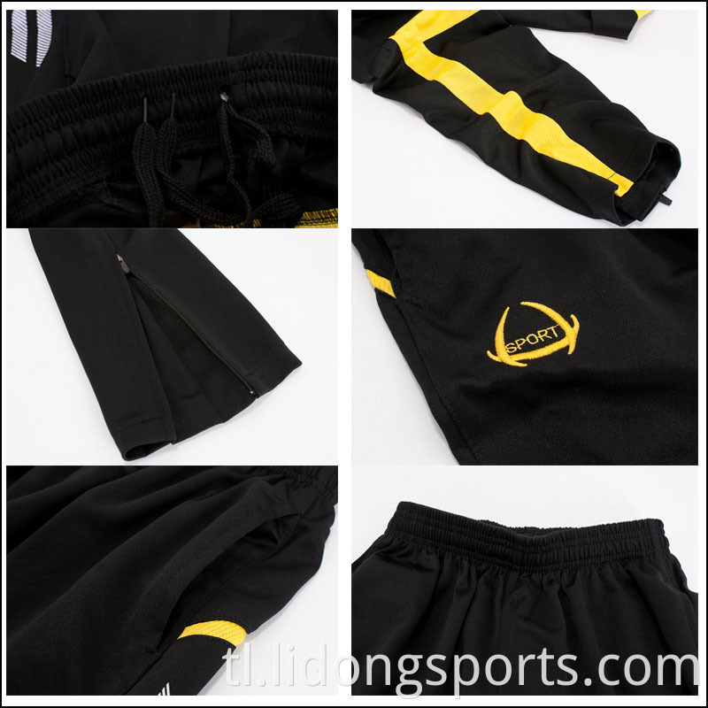 pasadyang murang zipper bulsa pantalon polyester payat leg soccer mahabang pantalon